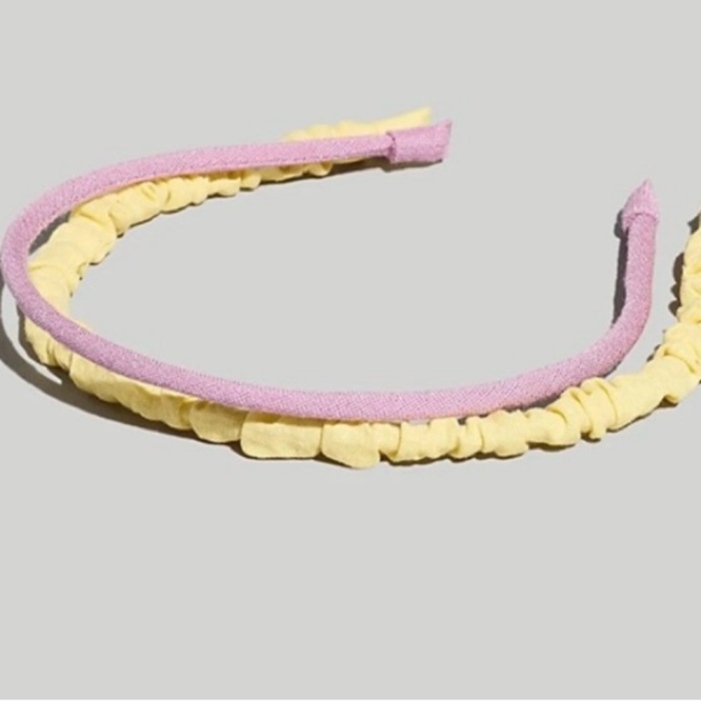 Madewell Linen Pink and Yellow Headband Set - Picture 1 of 5